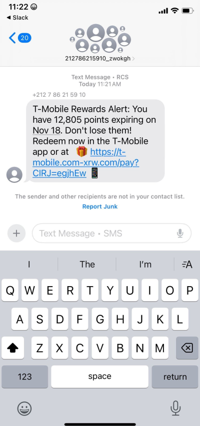 Smishing Text Example - Smish Report